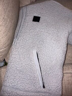 Cozy Light Gray Sherpa Hoodie